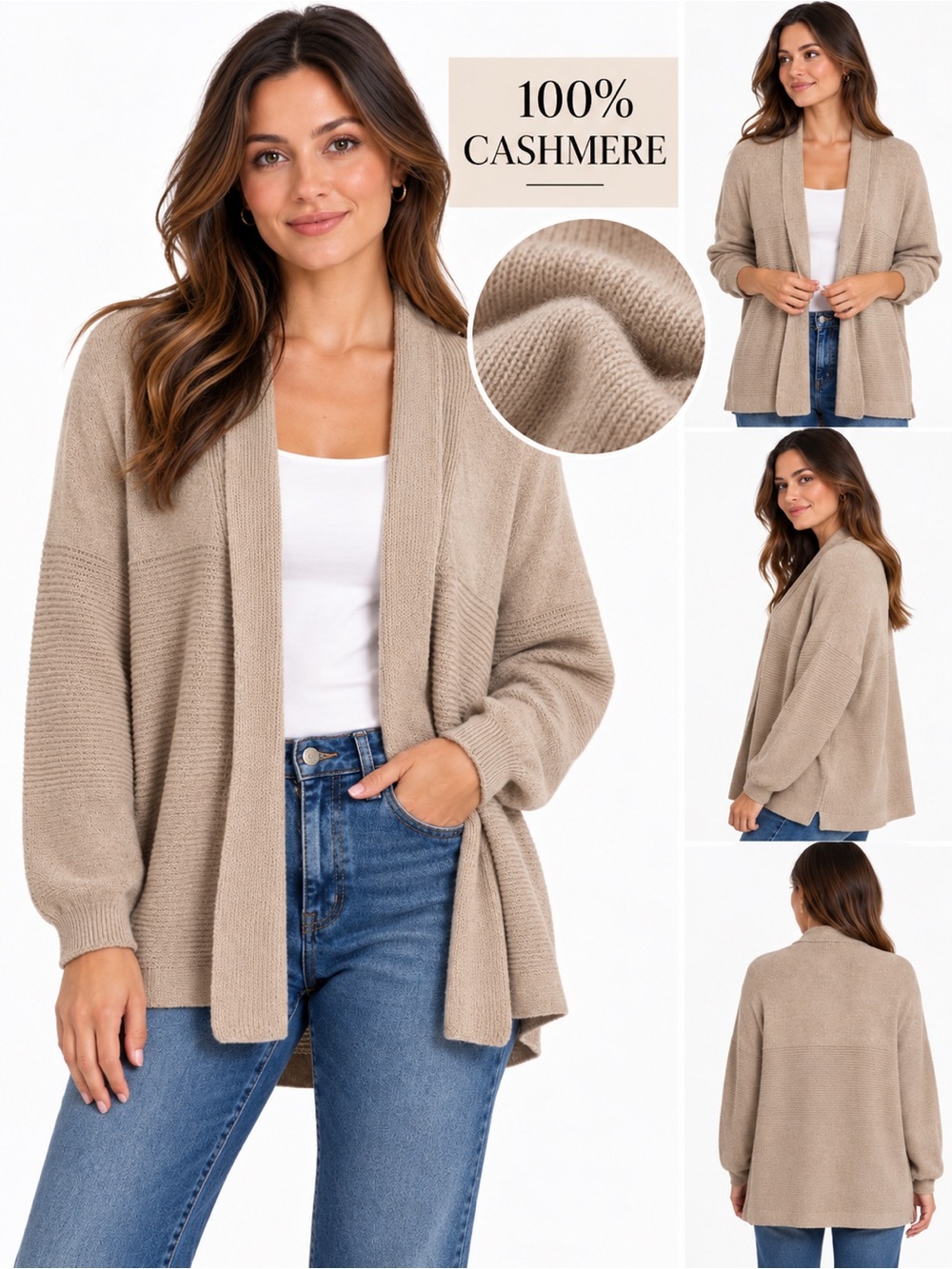 Tie-Neck Knit Cardigan